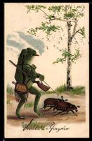 Ein Frosch geht auf die Jagd, vermenschl