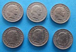 Münzen 5 Rappen 1946-1951