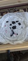 Glasplatte Kuh und Hahn Kuhteller Dekoration Glas