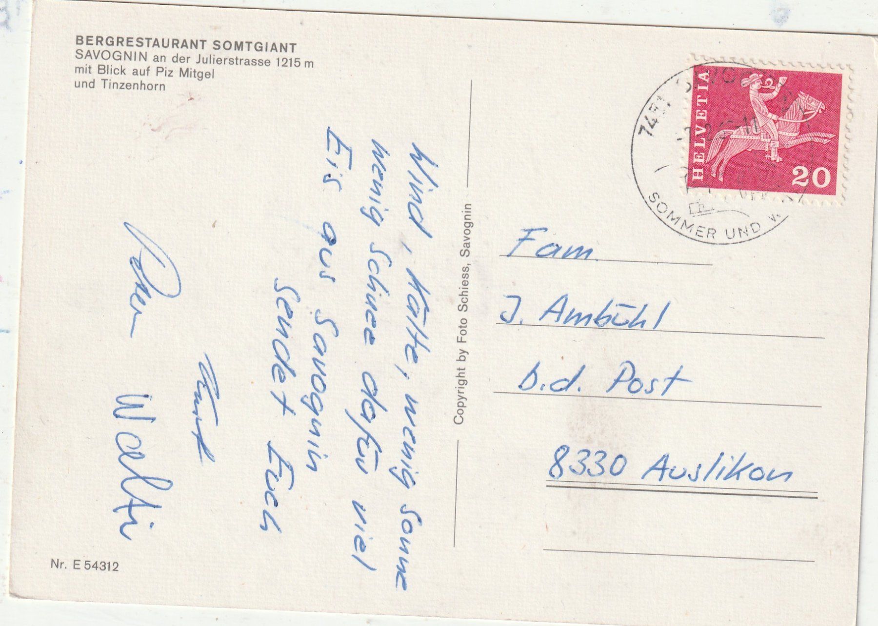 Cartoline postali: 6 Karten Savognin – Usato da Lumbrein venduto da made02 2
