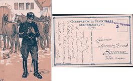 Armée Suisse aux Frontières Cavalerie Litho (Obl.Mil.)