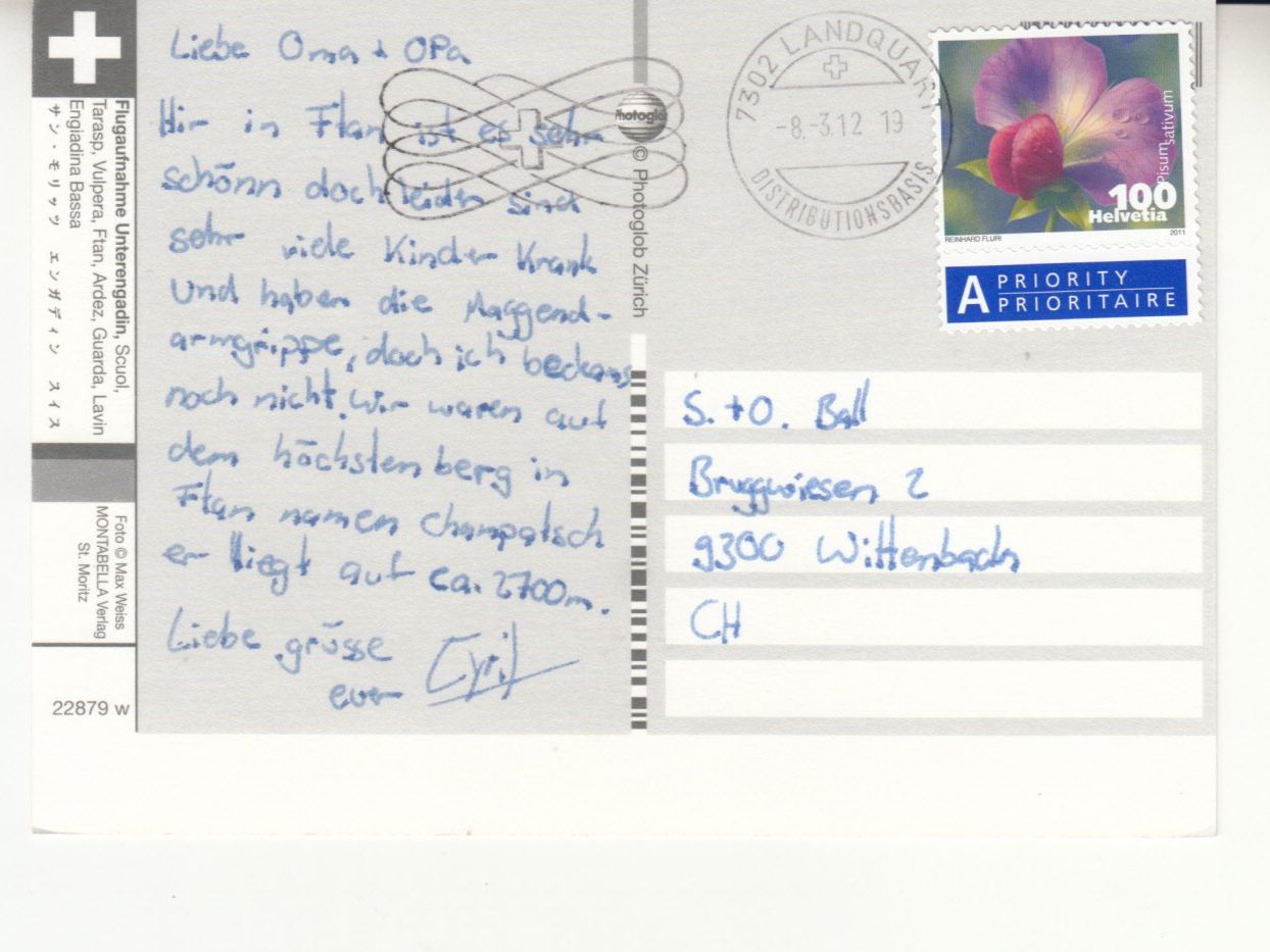Cartoline postali: Engadina Bassa 2012 – Usato da Bürglen TG venduto da StampGraf 1