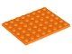 Lego Orange Plate 6 x 8 12 Stück