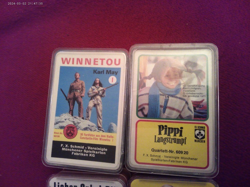 Giochi: Quartett: Winnetou, Pippi LANGSTRUMPF, Daktari,ONKEL BILL – Usato da Volketswil venduto da nemo2000 1