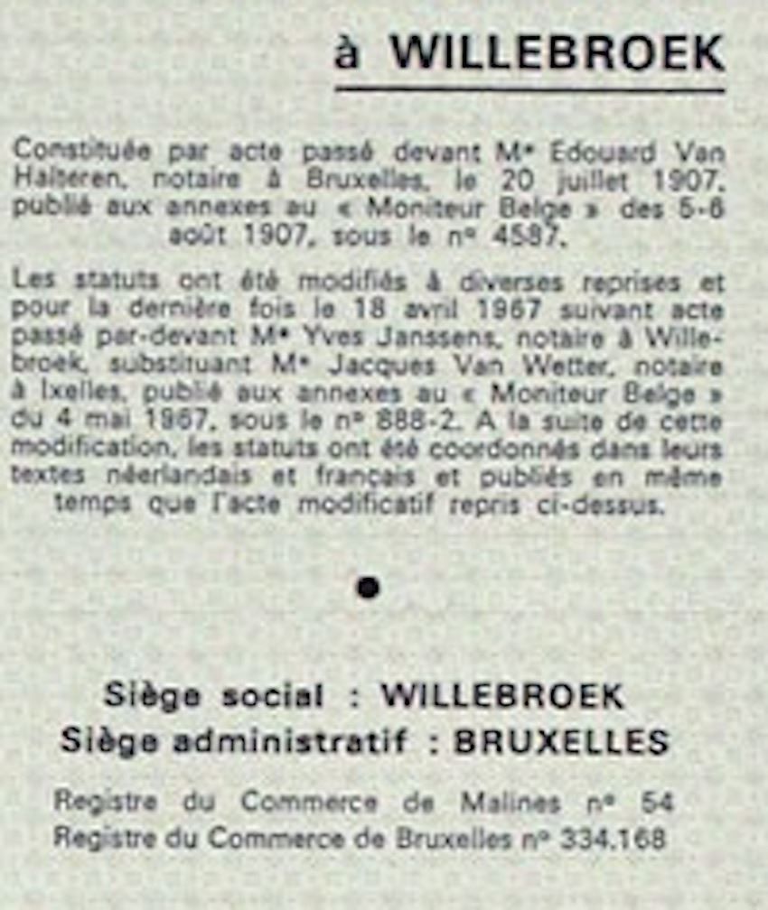 Documenti: SA Denayer, Willebroek - 1967 – Usato da Solothurn venduto da Sgasche 1