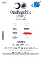 1 Ticket OneRepublic + Jessie J Moon+Stars Ticket 14.07.2026