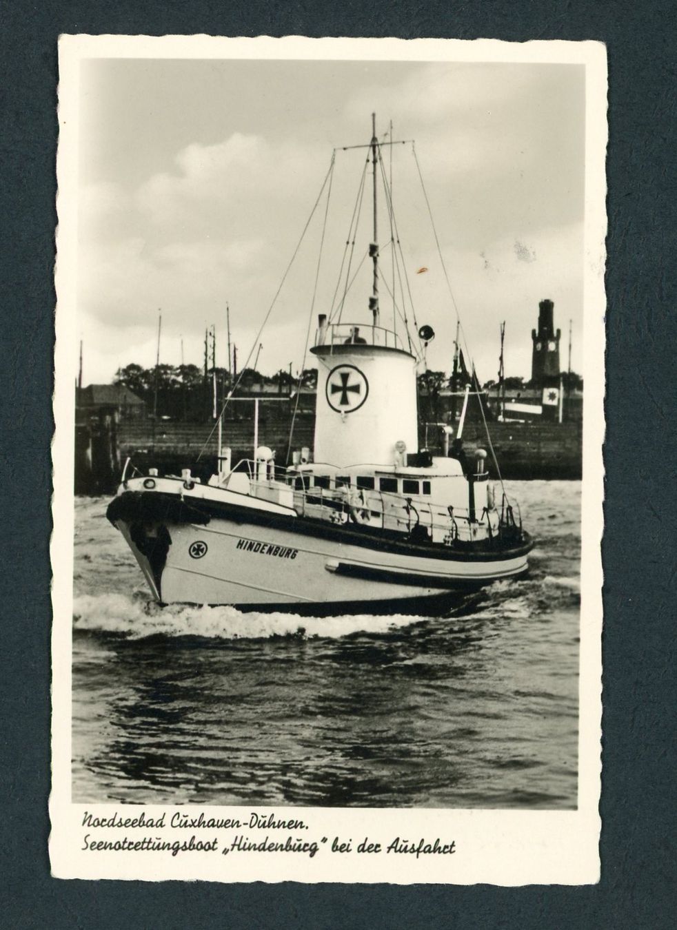 Cartoline postali: Alte Vintage Ansichtskarte Seerettungsboot Hindenburg 58 – Usato da Opfikon venduto da webstar30