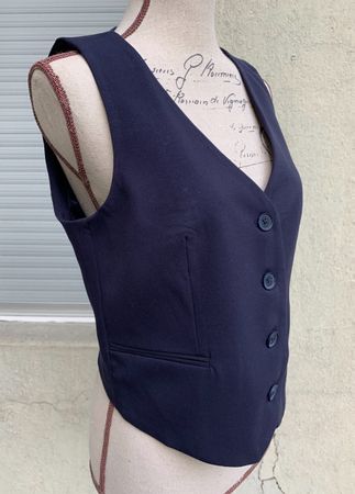 Super petit gilet STRADIVARIUS bleu marine doublé t.M