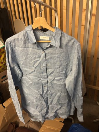 Leinenhemd blau uniqlo