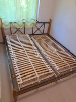 Doppelbett 180x200cm mit  2 Lattenrost 80x200 cm Holz Metal