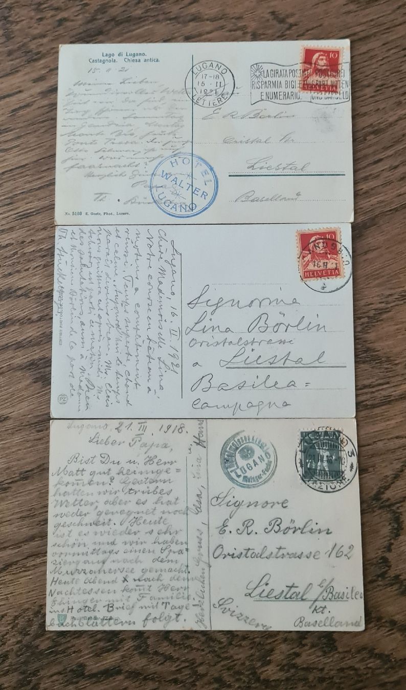 Cartoline postali: 3 x Lago Lugano 1918/1921 – Usato da Ebikon venduto da Donar50 4
