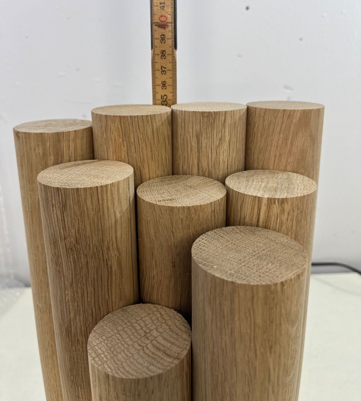 Articoli in legno: 9 x Rundstäbe aus Eiche, Durchmesser 50mm – Nuovo (secondo la descrizione) da Weinfelden venduto da Kathydoes 2