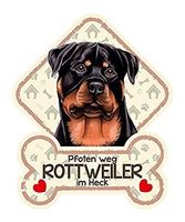 Hundeschild mit Saugn.ROTTWEILER-PFOTEN
