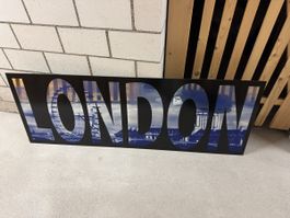 Dekoration London Schriftzug 140 cm  Breite