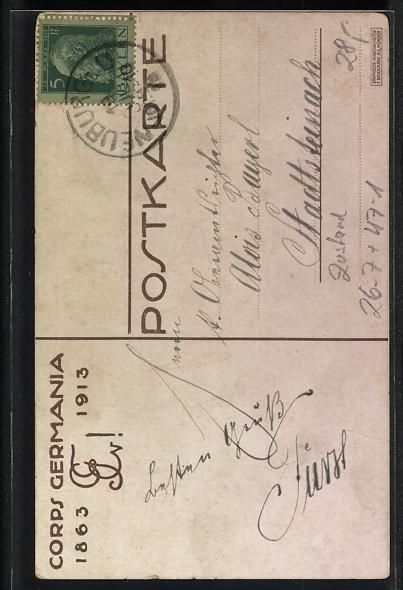 Cartoline postali: Ludwig Hohlwein: Marschierende Studenten – Usato da Berlin venduto da bartko-reher 1