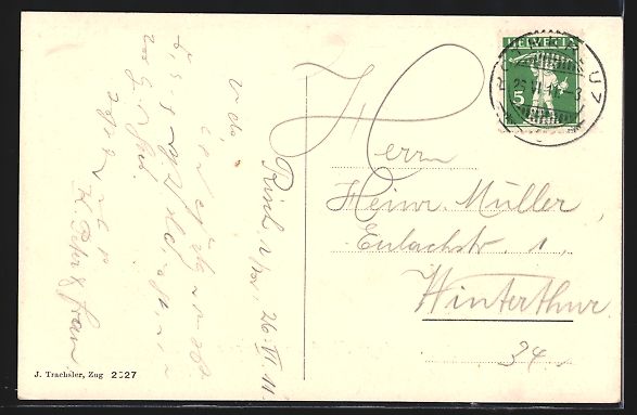 Cartoline postali: Risch am Zugersee, Uferpartie mit Kirche – Usato da Berlin venduto da bartko-reher 1