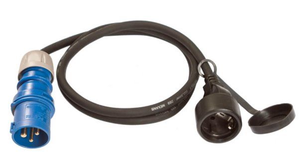 Laufwerke & Adapter: CEE-Adapterleitung 3-polig, 230V / 16A Typ EU zu PCE13 – Neu (gemäss Beschreibung) aus Schnottwil von Schaller67
