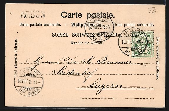 Cartoline postali: Arbon, Ortspanorama mit Kirche vom Wasse – Usato da Berlin venduto da bartko-reher 1
