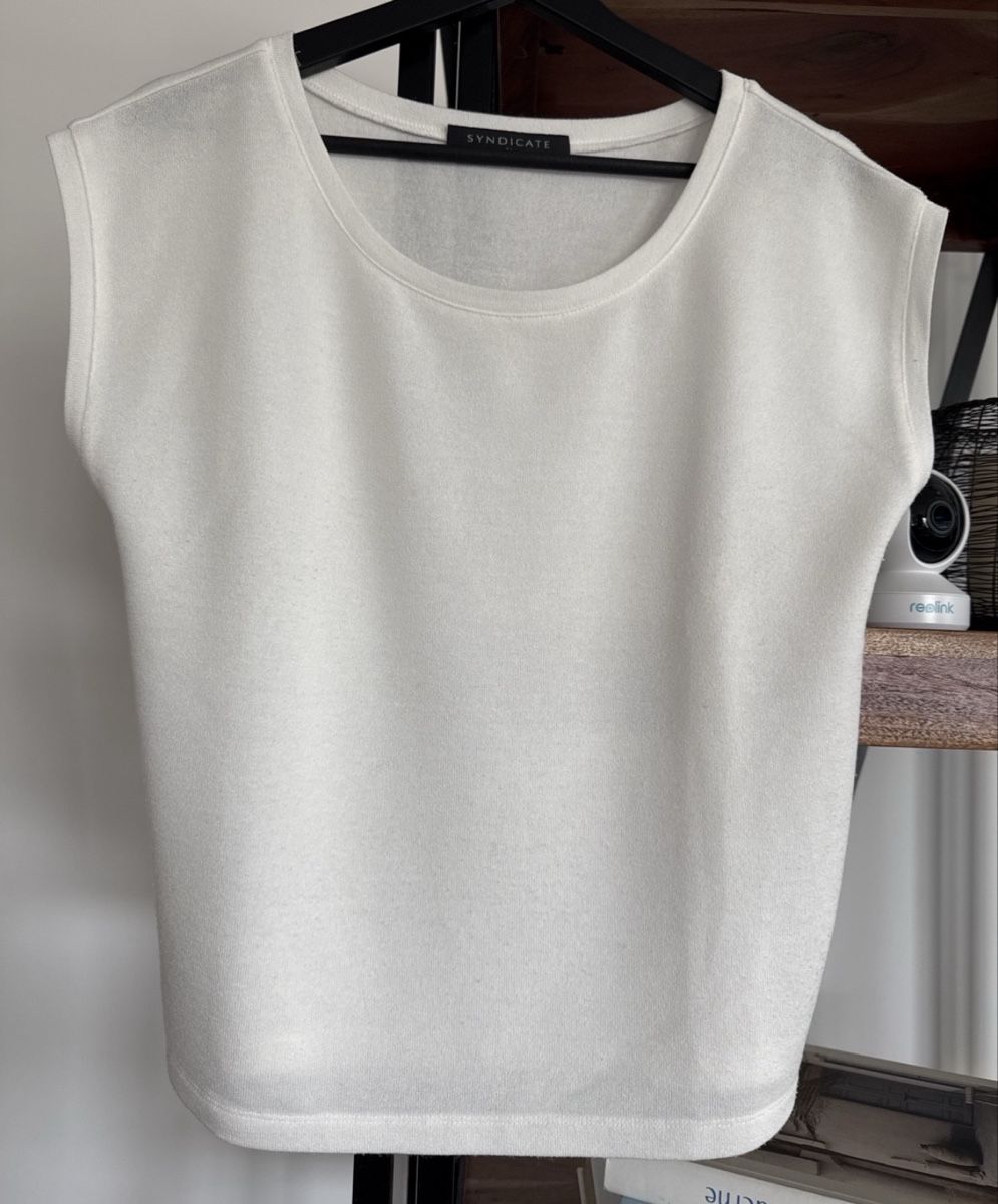 Top: Syndicate Feinstrick-Shirt /Kurzarm-Pullover Gr.34, Offwhite – Usato da Baar venduto da Jjanet 2