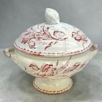 Soupière ancienne en céramique de Badonviller modèle Iris FT