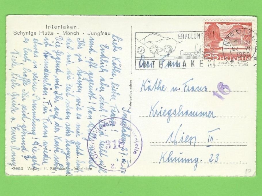 Cartoline postali: Interlaken, Schynige Platte - Mönch - Jungfrau – Usato da Zürich venduto da t24_de 1