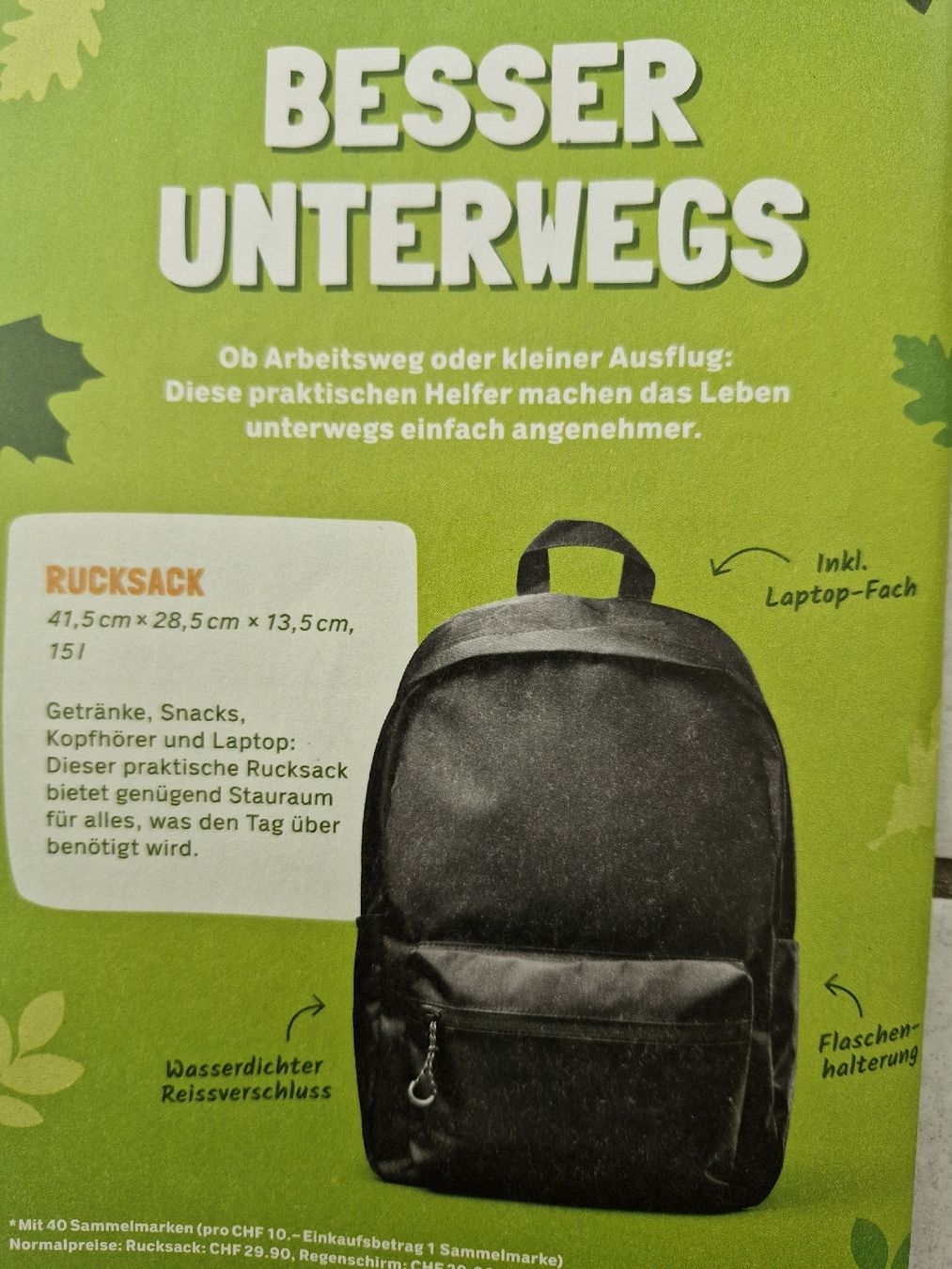 Rucksäcke: Schwarzer Rucksack, ideal für Herbstausflüge – Neu! – Neu und originalverpackt aus Frauenfeld von Kasico 2