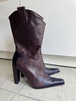 Stivali stile western in pelle viola 