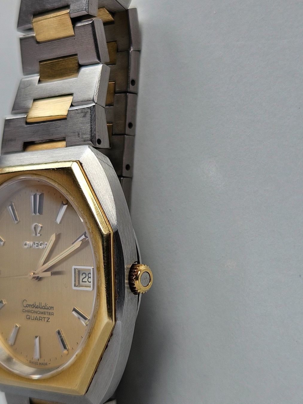 Omega Orologi: Omega Constellation Chronometer Quartz Date Gold SS – Usato da Berikon venduto da mmm21 3