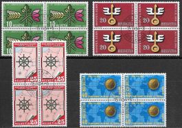 1954 Werbe VIERERBLOCK-Serie ERSTTAG BERN1 selten Top ab 1.-