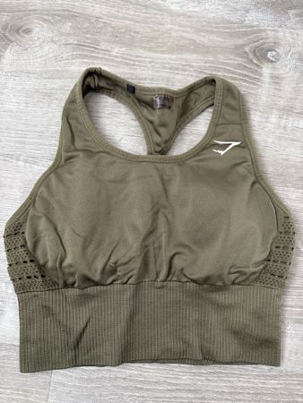 Gymshark Sport BH Seamless Grösse S Olive Top Zustand!