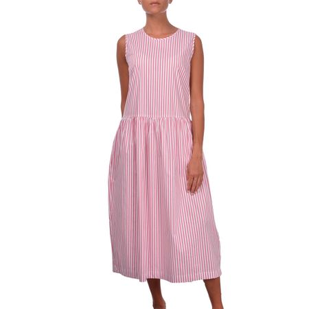 Gran Sasso langes Kleid ohne Arm gestreift rosa weiss Gr 38