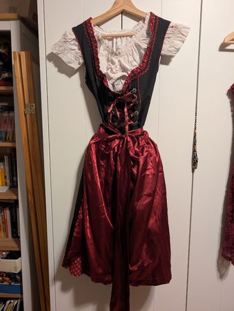 Dirndl Lifos Grösse 36 schwarz rot, top Zustand