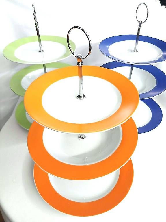 Plateaux: Teller orange 3-stöckig – D'occasion à Luzern par Brokiland 4