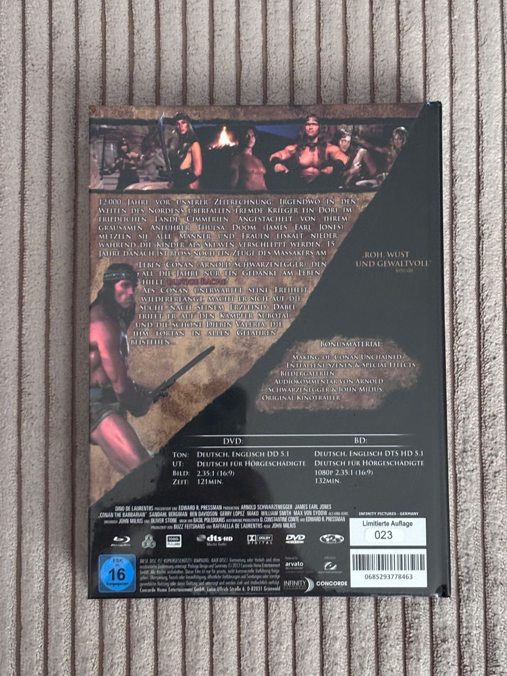 Tutti i DVDs: Conan der Barbar Limited Uncut Edition Blu-ray DVD – Nuovo e nell'imballaggio originale da Varen venduto da bacaduva2007 1