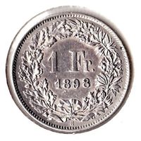 1 FRANKEN 1898 SILBER SELTEN TOP ZUSTAND !!!!!!!!!!!!!!!!!!!