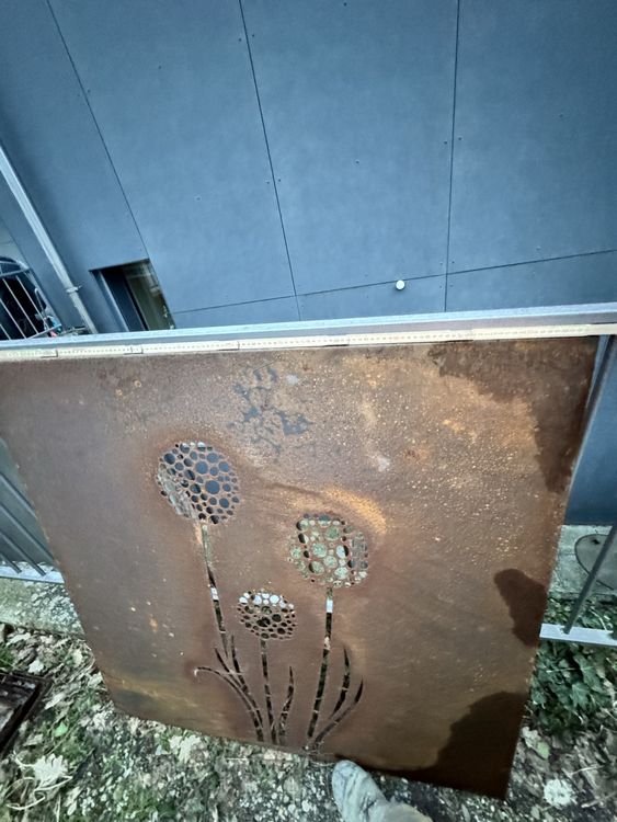 2x Herbstliche Kürbis-Silhouetten Deko-Stecker Aus Metall (rostig) - Für Garten, Terrasse & Balkon, Ca. 15,5x45 Cm & 14,5x36 Cm