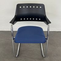 Girsberger 3300 Freischwinger mit Sitzfläche Stoff Blau -