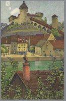 1917, MUNOT/FEUERTHALEN SCHAFFHAUSEN KÜNSTLER-LITO SCHLATTER