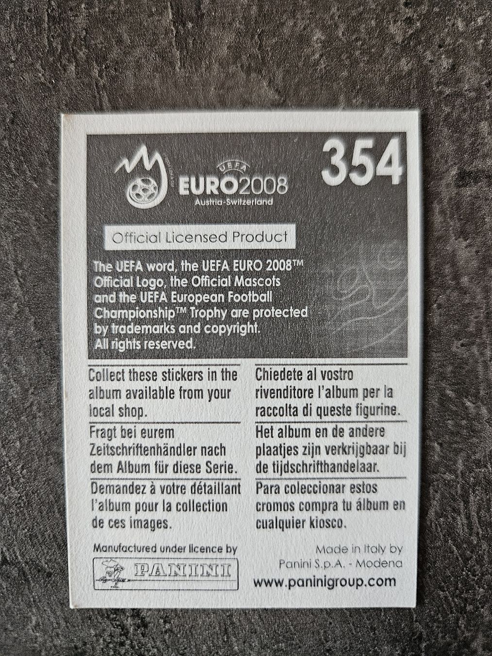 Panini Carte collezionabili: Karim Benzema Euro 2008 – Usato da Aarau venduto da san_pb85 1