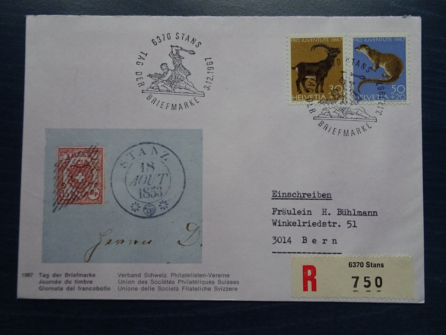 Alle Briefmarken: Tag der Briefmarke 1967 – Gebraucht aus Aadorf von Chnorli-Furz