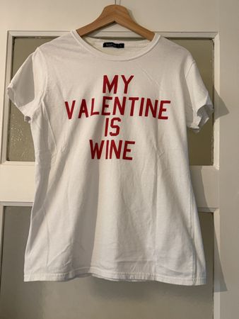 Witziges T-Shirt: My Valentine is Wine! Grösse L, Baumwolle