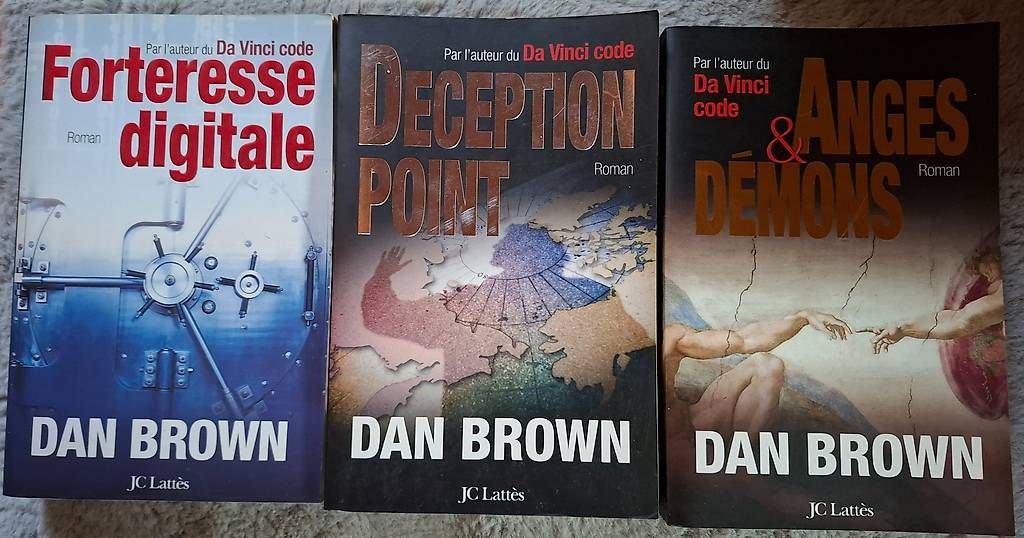 Libri: 3 romans de Dan Brown – Usato da Vernayaz venduto da vandouest