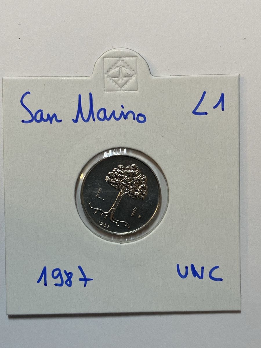 Tutti le monete: San Marin - 1 lire - 1987 - UNC  – Nuovo (secondo la descrizione) da Payerne venduto da Mike1682
