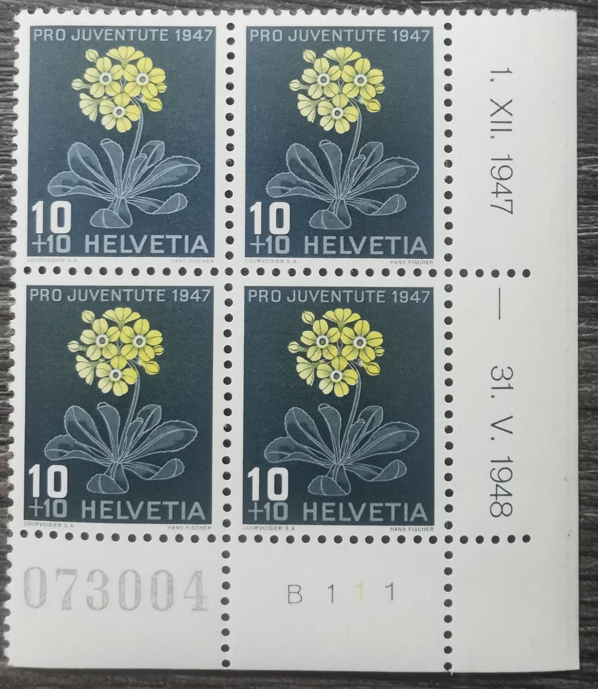 Tutti i francobolli: TR15 Timbre Suisse Non Oblitere 1947 – Usato da Cousset venduto da Patrick_Collections