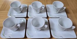 Cucina & Tavola "Swing" : 6er-Set Teetassen & Untertassen