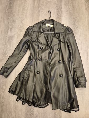 Damen Kunstleder Mantel Grösse M schwarz neuwertig