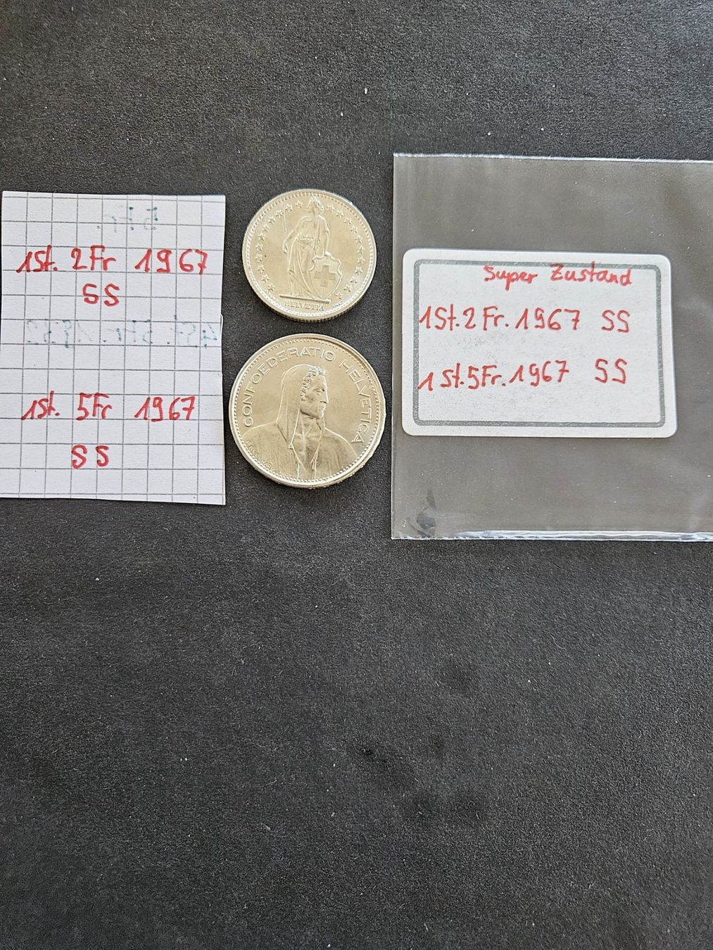 Tutti le monete: Set Schweizermünzen 1967 ss – Usato da Grächen venduto da Hel7890 1