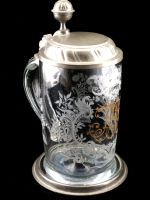 Chope baroque verre gravé Antik Humpen mit Schnitzdekor