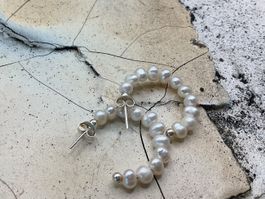 Creolen Sterlingsilber mit Perlen