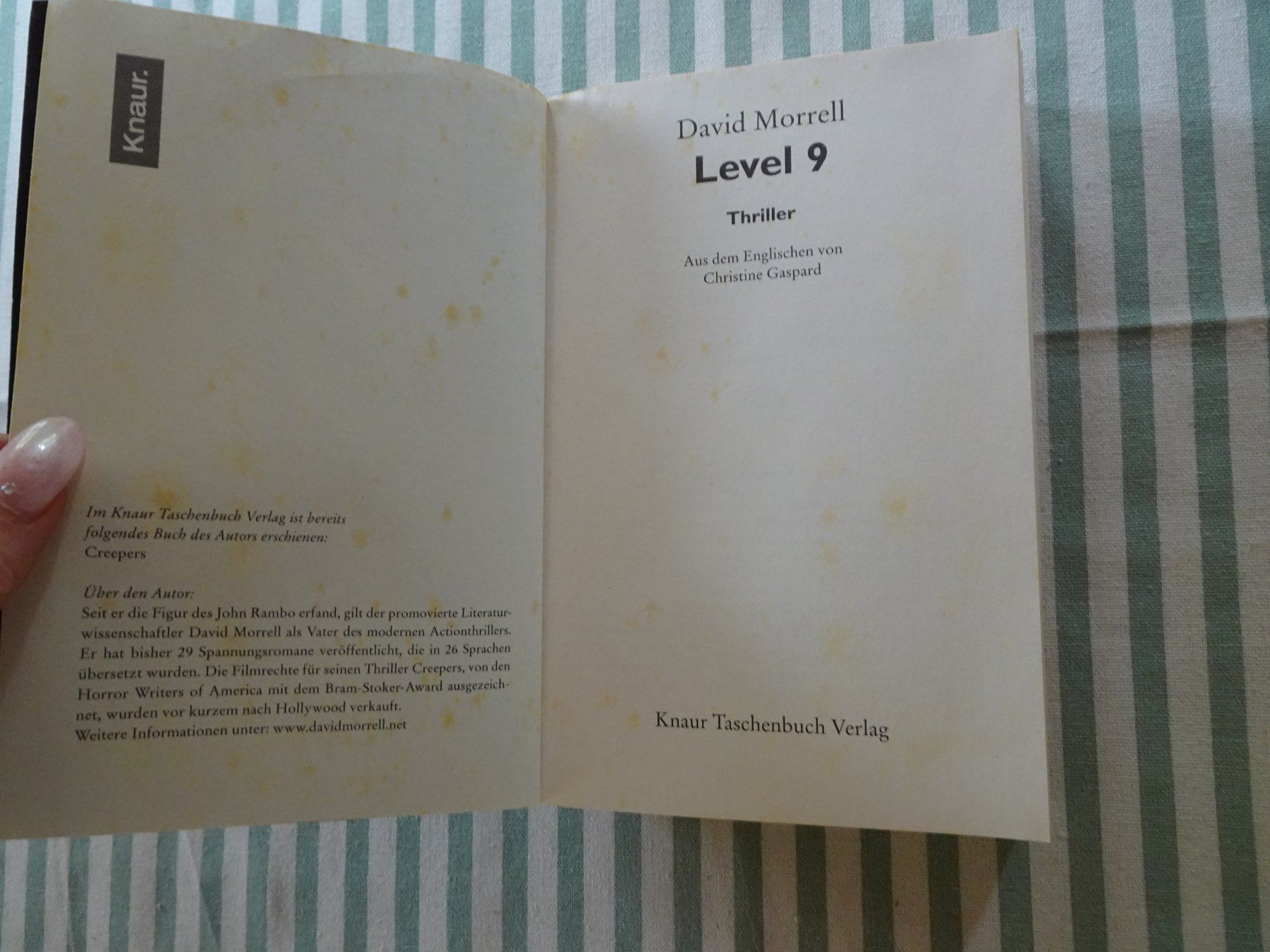 Libri: David Morrell - Level 9 - Thriller - B591 – Usato da Küssnacht am Rigi venduto da Bookslove-Divers 3